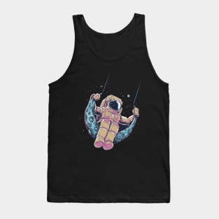 Astronaut Swinging From The Moon Tank Top